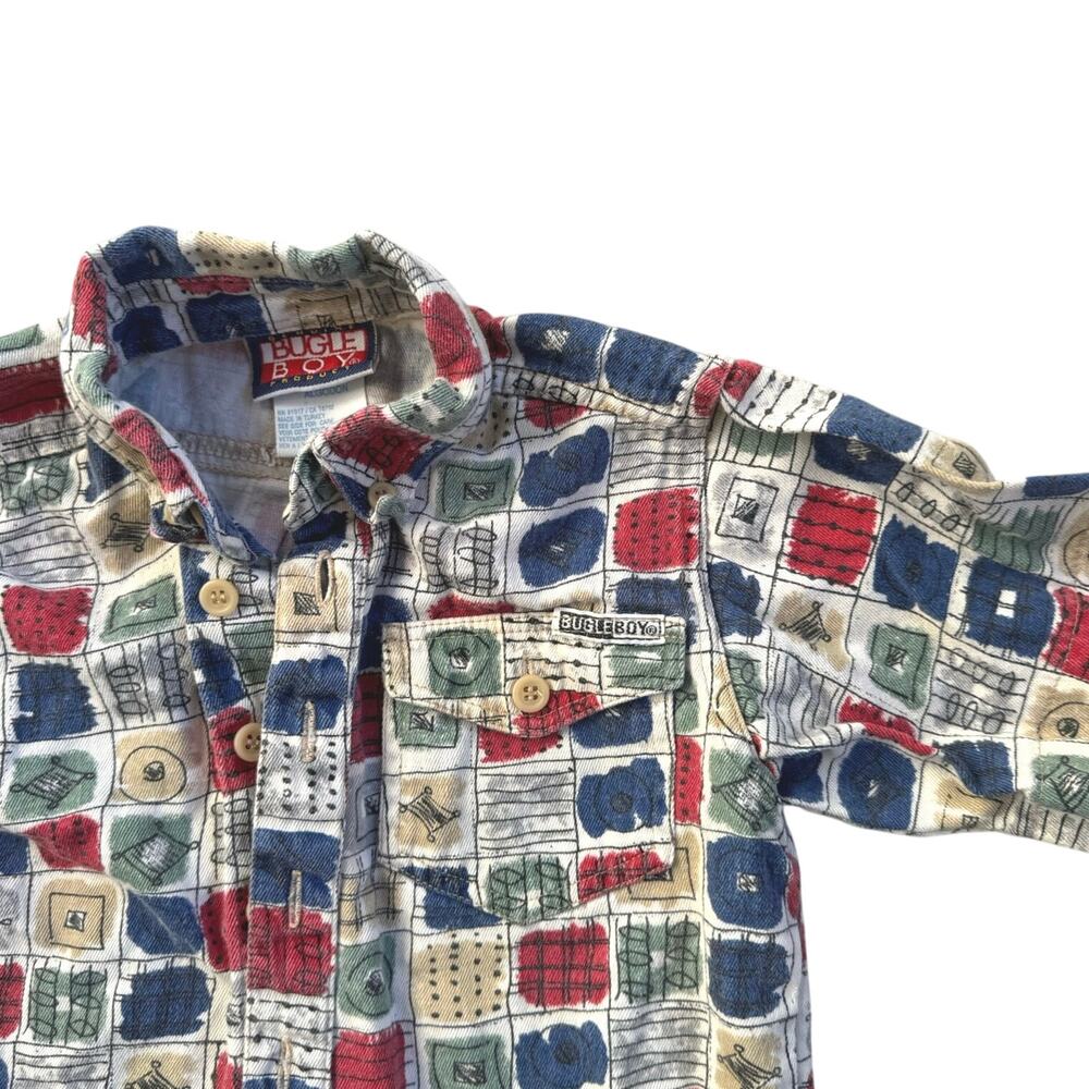 Vtg 1990s Bugle Boy Toddler Button Down 2T